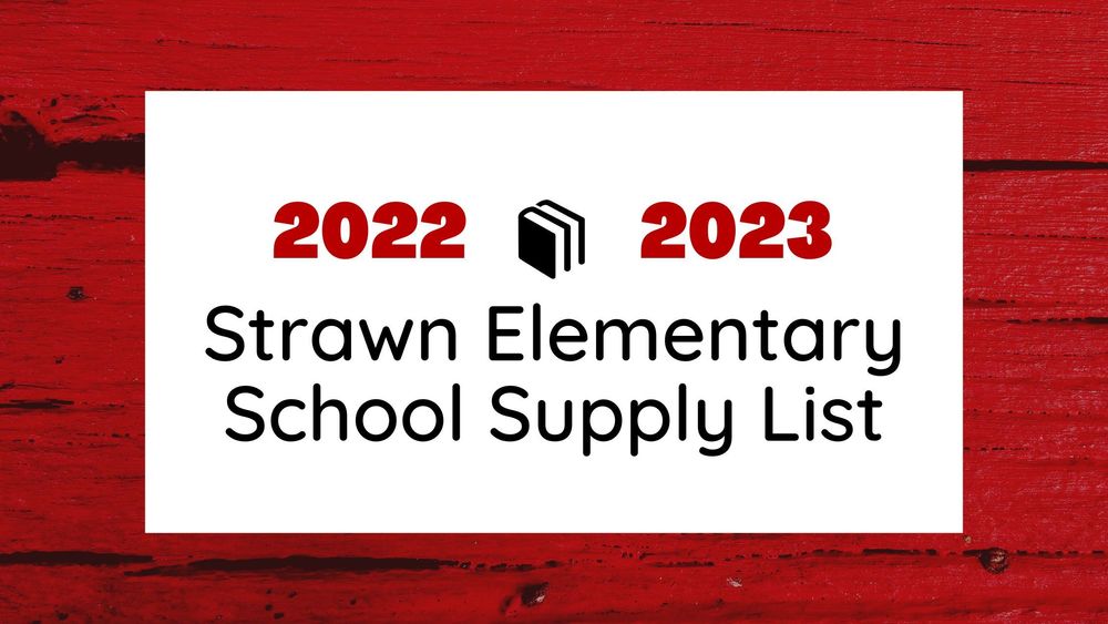 Strawn Elementary School Supply List Cover Image