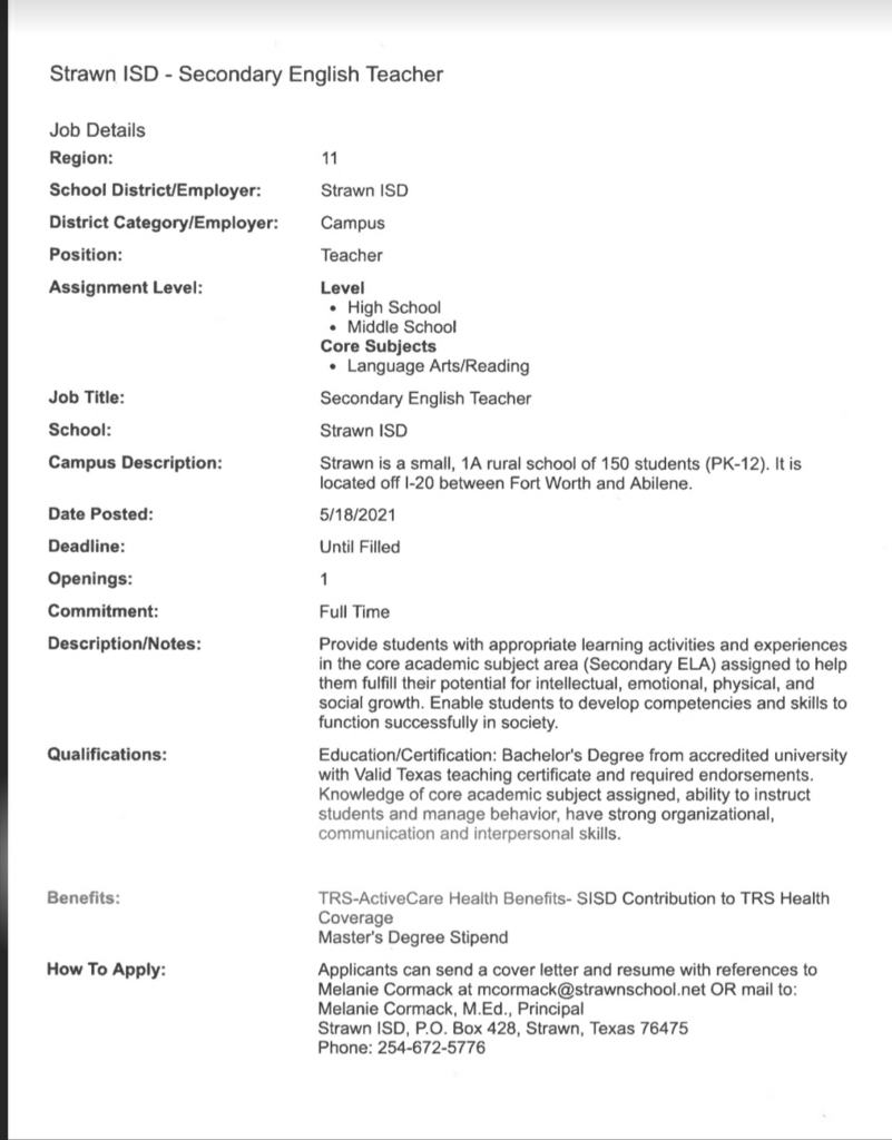 Secondary English Teacher