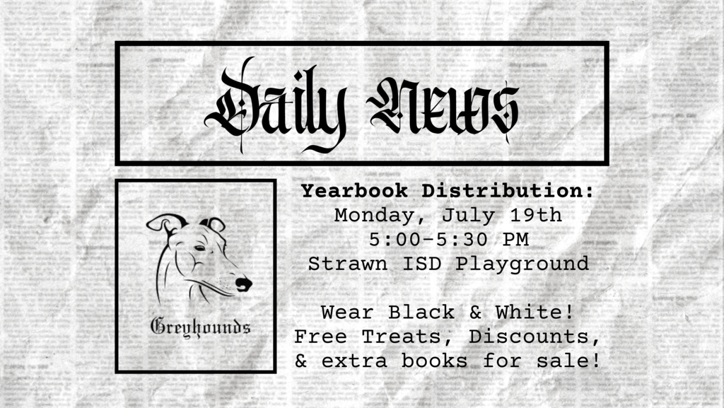 Yearbook Distribution - July 19th, 5:00-5:30 PM