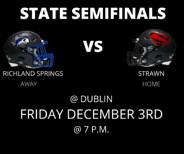 State Semifinal
@ Dublin
Friday December 3rd @7 P.M.