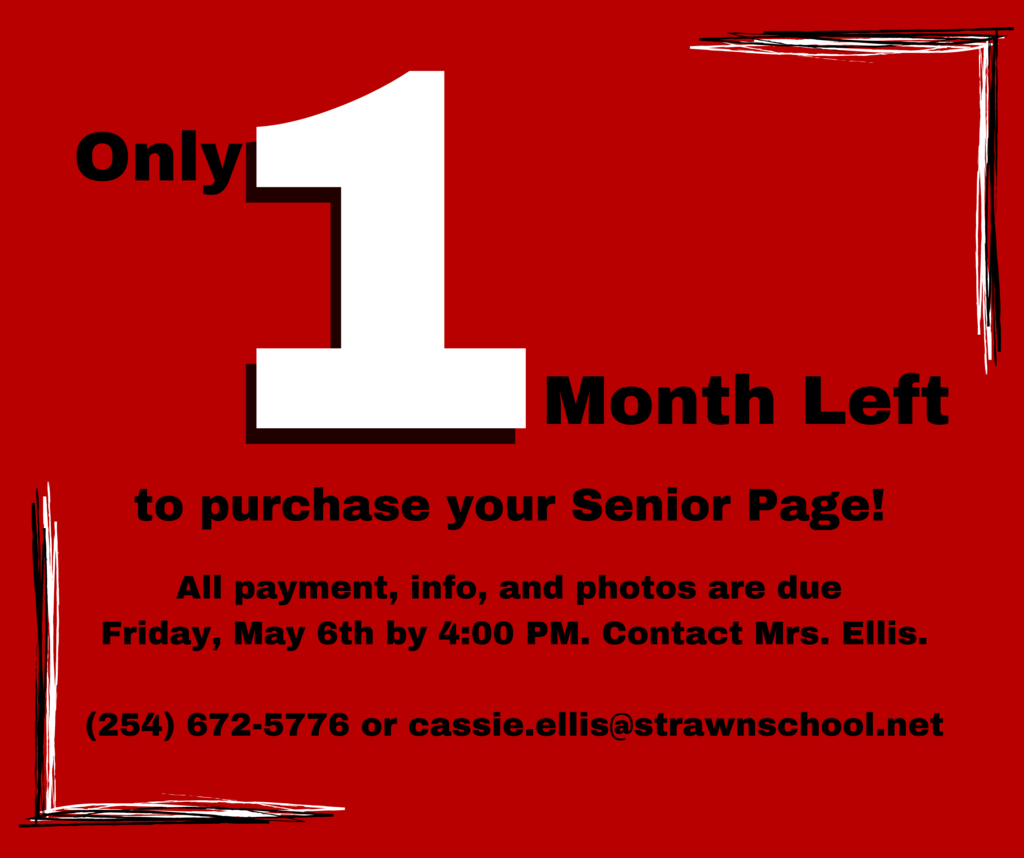 1 Month Left to submit payment, info, and photos for Senior Pages