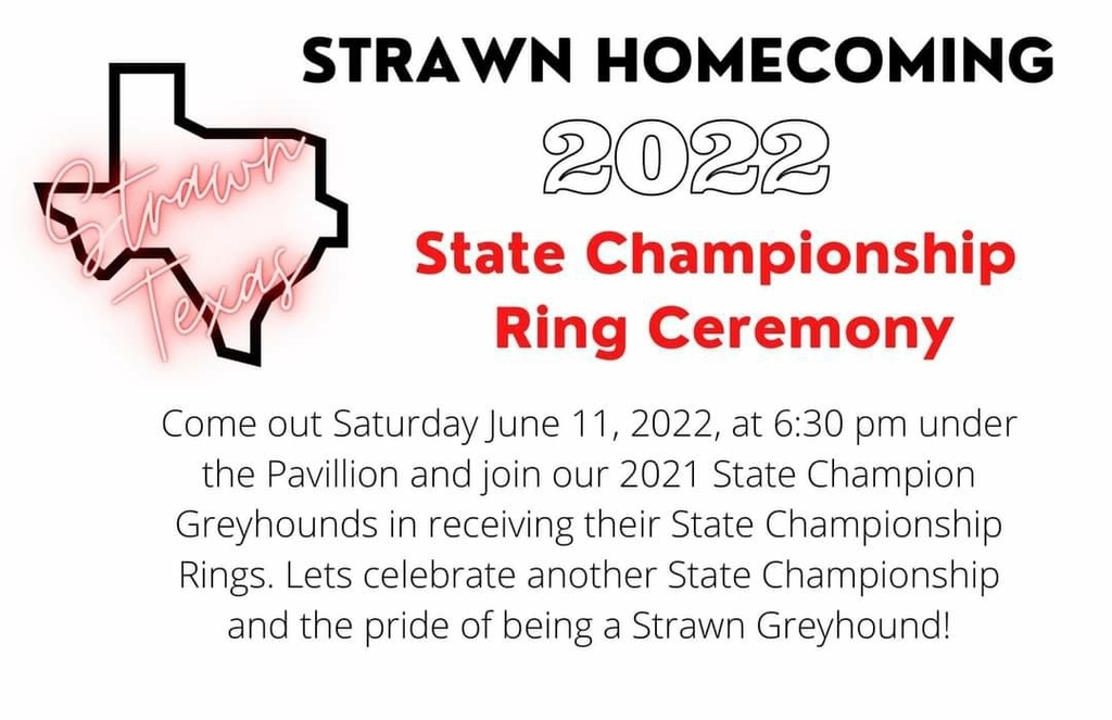 state ring ceremony, June 11, 6:30 pm @ Strawn Pavilion 