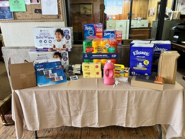 Thank you, Susan Hurley & First National Bank Albany/Breckenridge, for running the school supply drive, as well as to all those who donated! Thanks to the generosity of our community, we will have a great start to the year! 