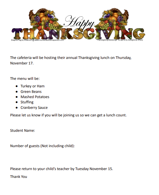 Community Thanksgiving Lunch