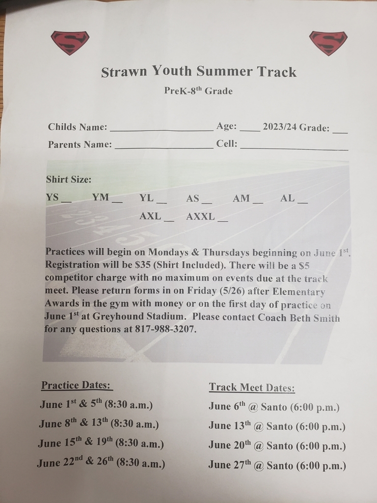 Strawn Youth Summer Track
PreK - 8th Grade