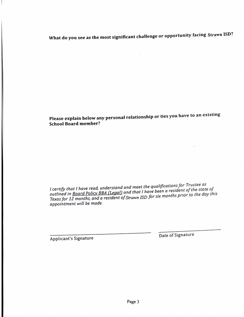Application for Trustee Vacancy, Page 3