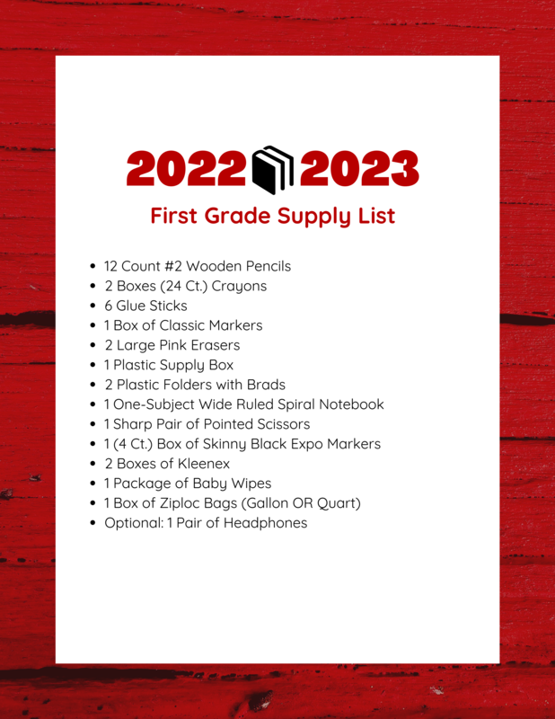 School supplies List 2022-2023